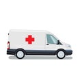 Ambulance. Car resuscitation. Minibus medical assistance. Vector illustration.